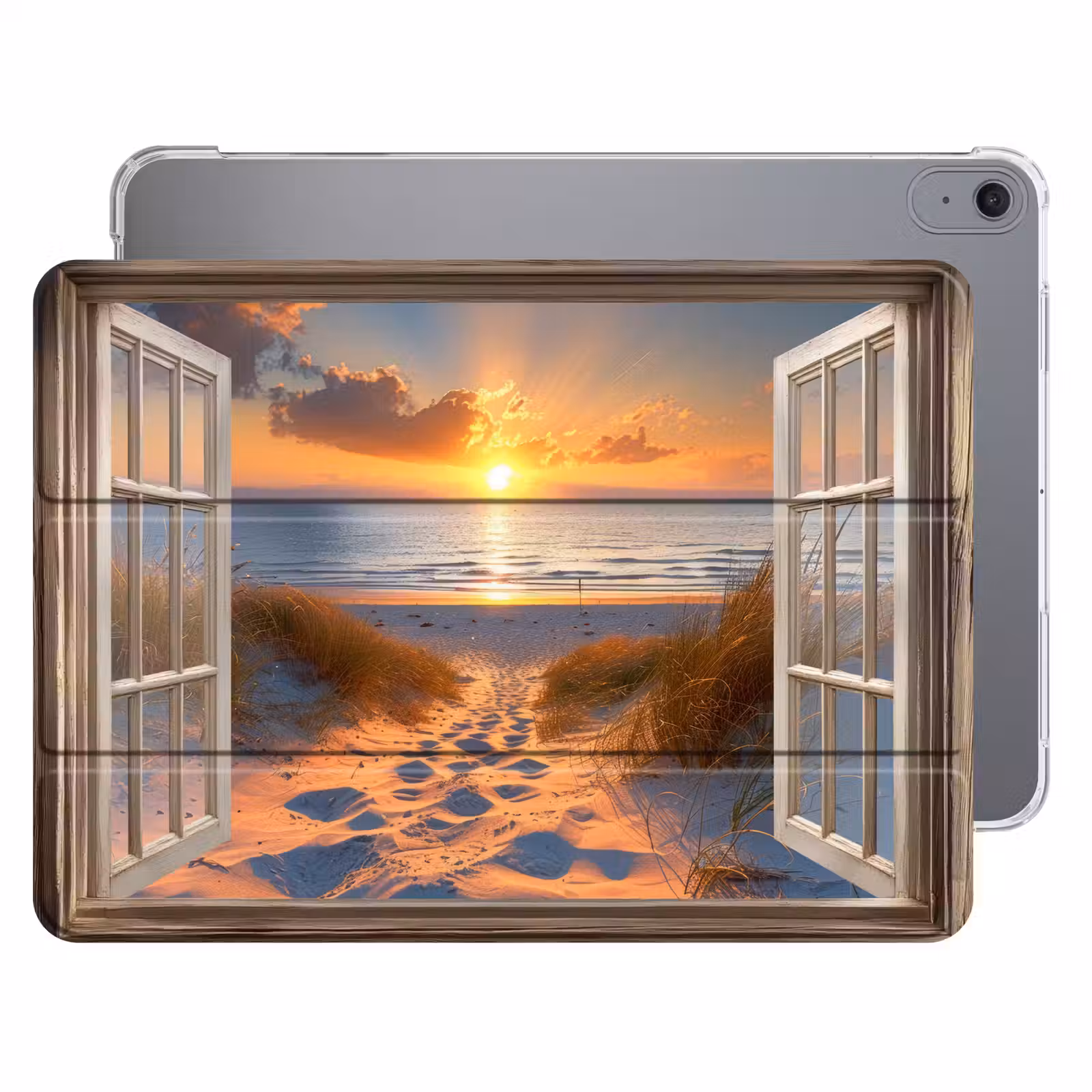 iPad hoes - Doorkijk - Strand - Duinen - Zonsondergang — 1