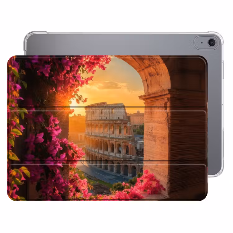 iPad hoes - Colosseum - Rome - Roze Bloemen — 1