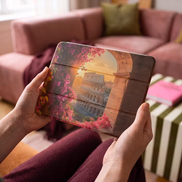 iPad hoes - Colosseum - Rome - Roze Bloemen — 4