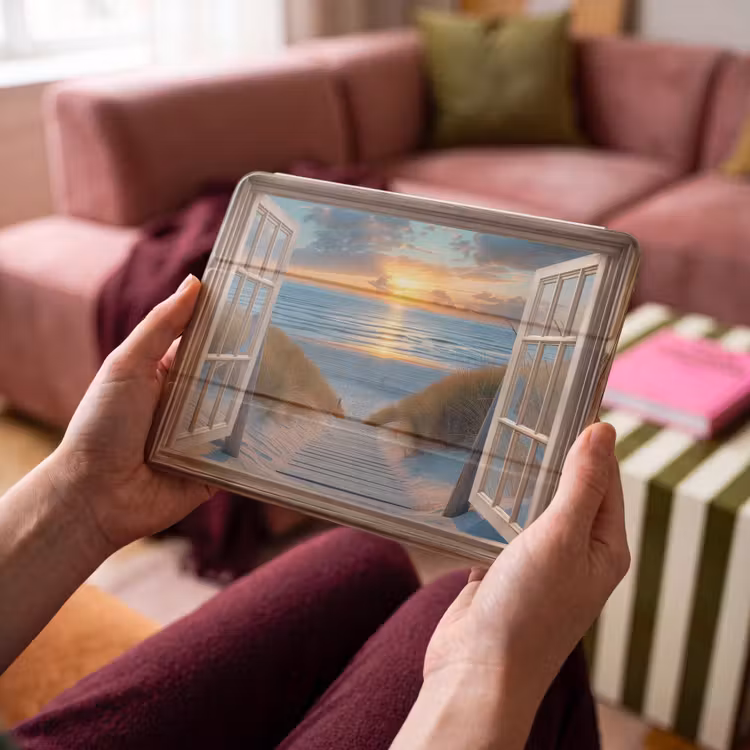 iPad hoes - Doorkijk - Strand - Pad - Zonsondergang — 4