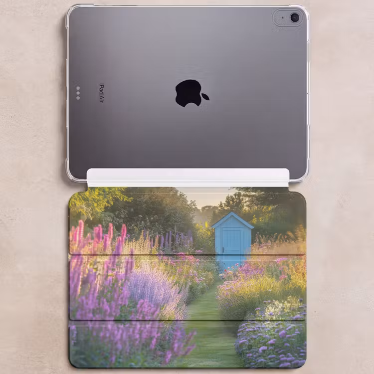 iPad hoes - Tuinhuisje - Blauw - Bloemen — 6