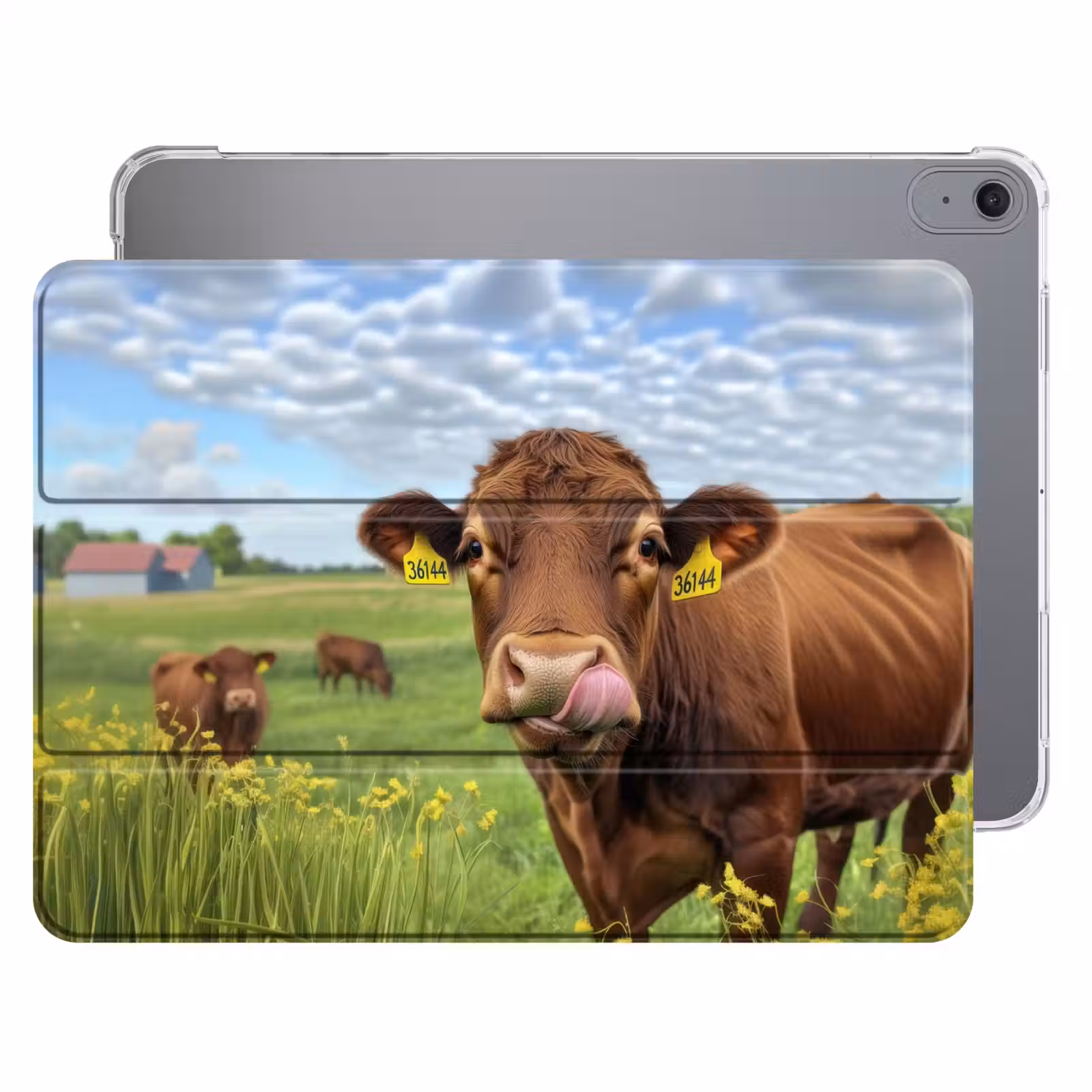 iPad hoes - Koe - Weide - Bloemen — 1