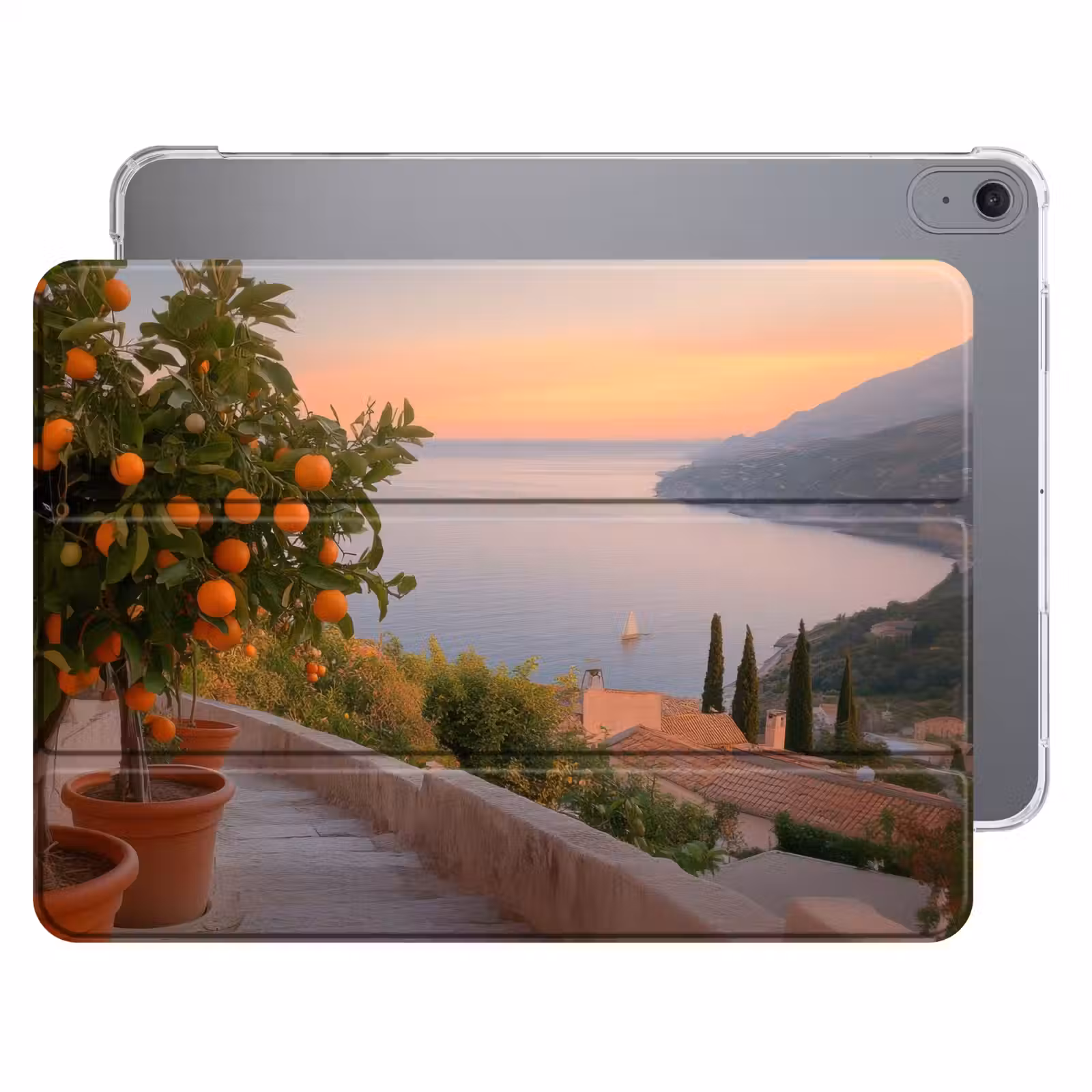 iPad hoes - Middelandse zee - Sinaasappel - Heuvels - Zee — 1