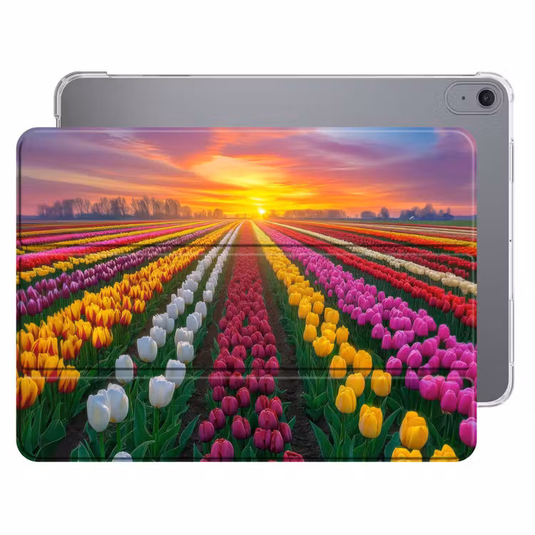iPad hoes - Tulpenveld - Zonsondergang - Kleurrijk — 1