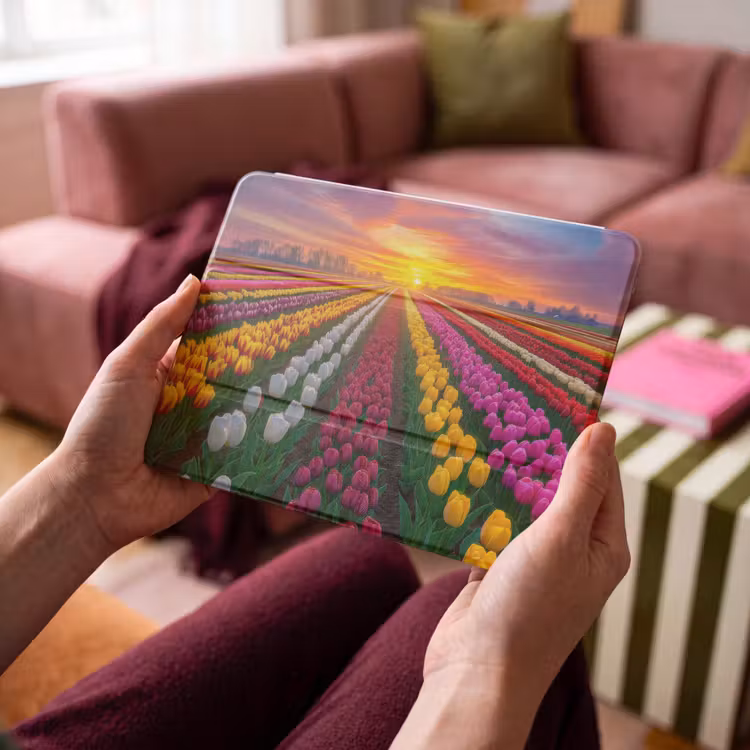 iPad hoes - Tulpenveld - Zonsondergang - Kleurrijk — 4