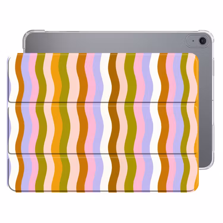 iPad hoes - lijnen - Golven - Pastelkleuren - Patroon — 1