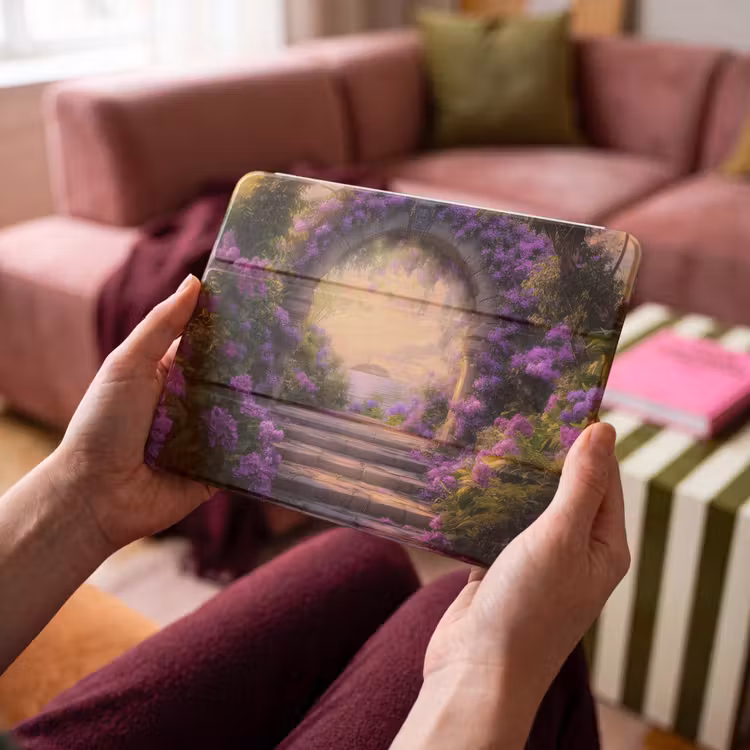 iPad hoes - Poort - Paars - Bloemen — 4
