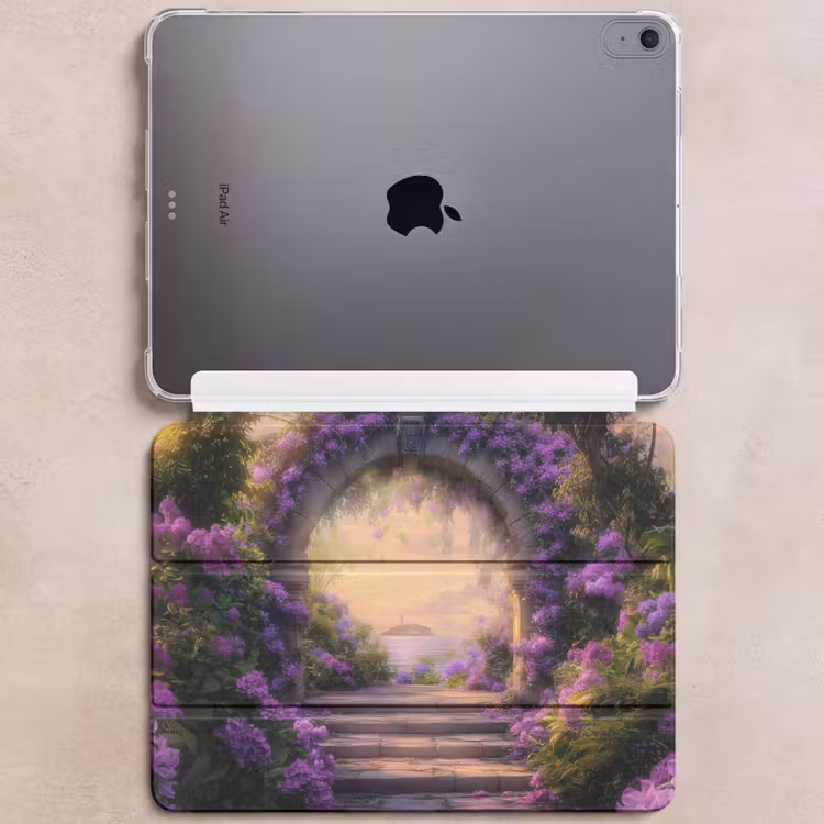iPad hoes - Poort - Paars - Bloemen — 6
