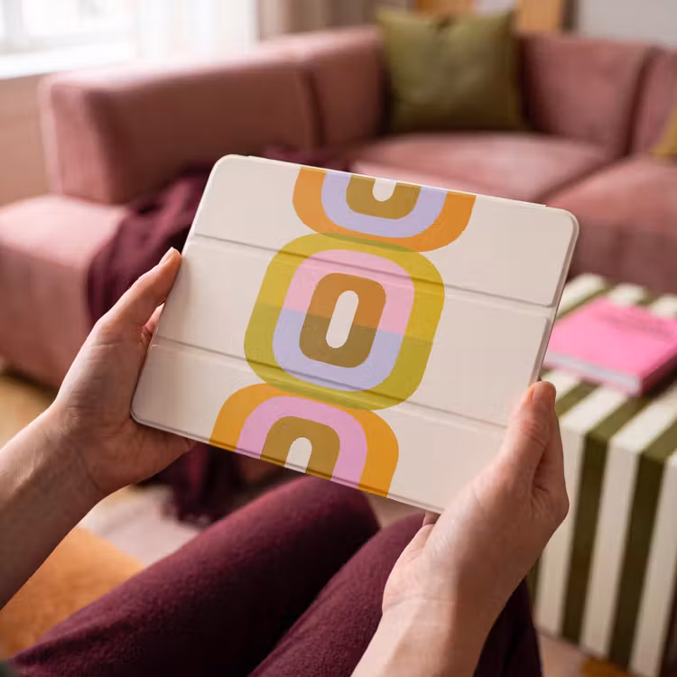 iPad hoes - Stapel - Vormen - Geblokt - Oranje — 4