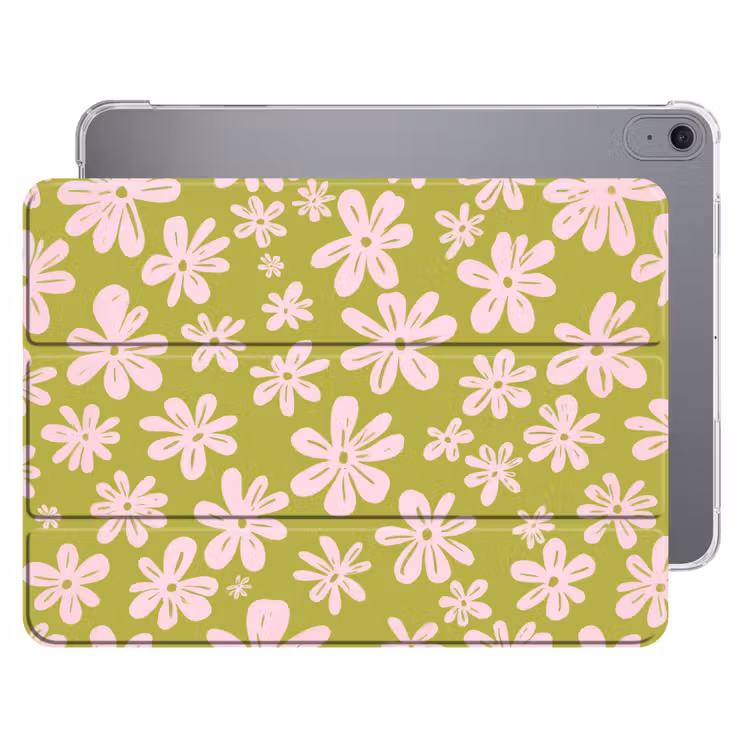 iPad hoes - Bloemen - Roze - Getekend - Patroon — 1