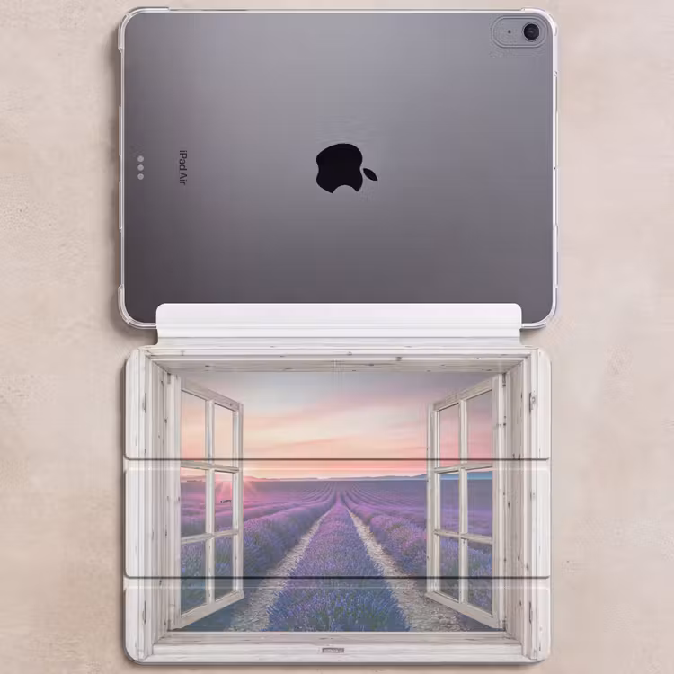 iPad hoes - Doorkijk - Lavendel - Bloemen - Hout - Zonsondergang - Paars — 6