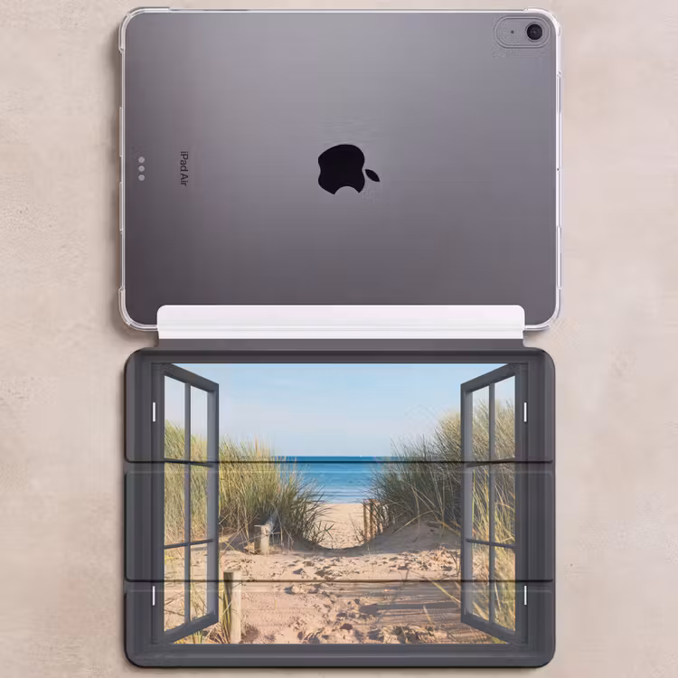 iPad hoes - Doorkijk - Strand - Zee - Zand - Water - Helmgras - Duinen — 6