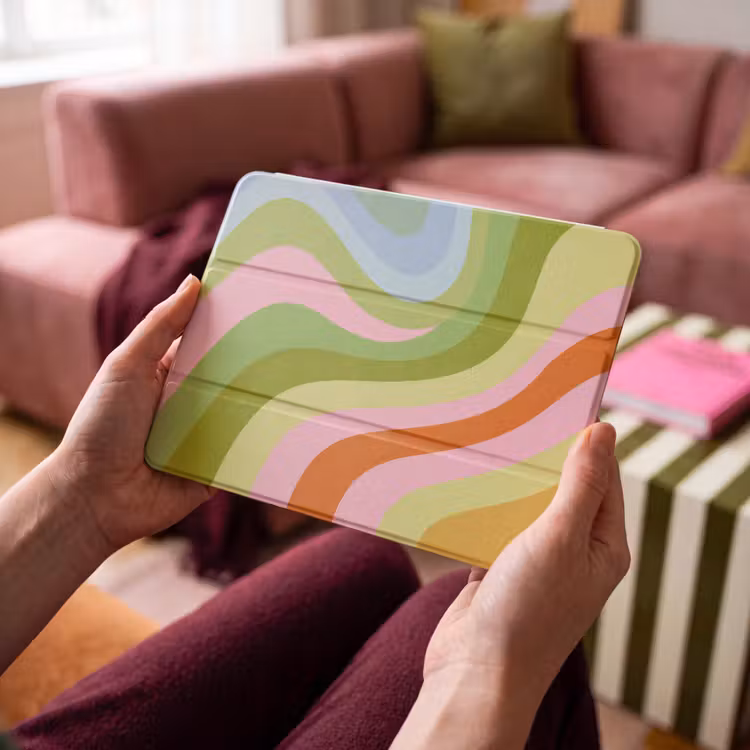 iPad hoes - Lijnen - Pasteltinten - Golvend — 4