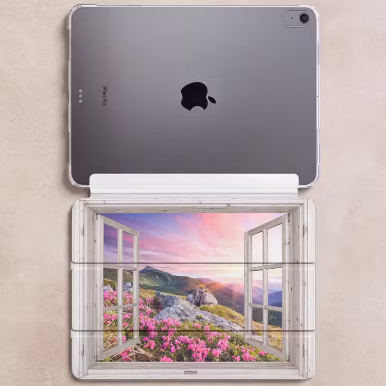 iPad hoes - Bergen - Landschap - Doorkijk - Bloemen - Avond - Roze — 6
