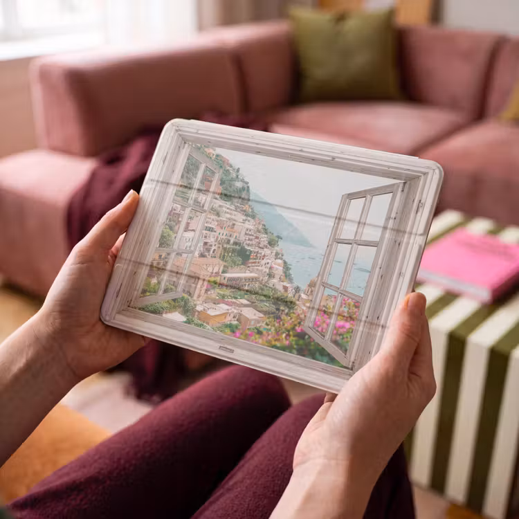 iPad hoes - Doorkijk - Italië - Bloemen - Zee - Kust - Stad - Bergen — 4