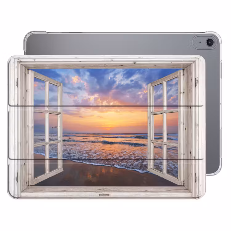 iPad hoes - Doorkijk - Zee - Strand - Zonsondergang - Blauw — 1