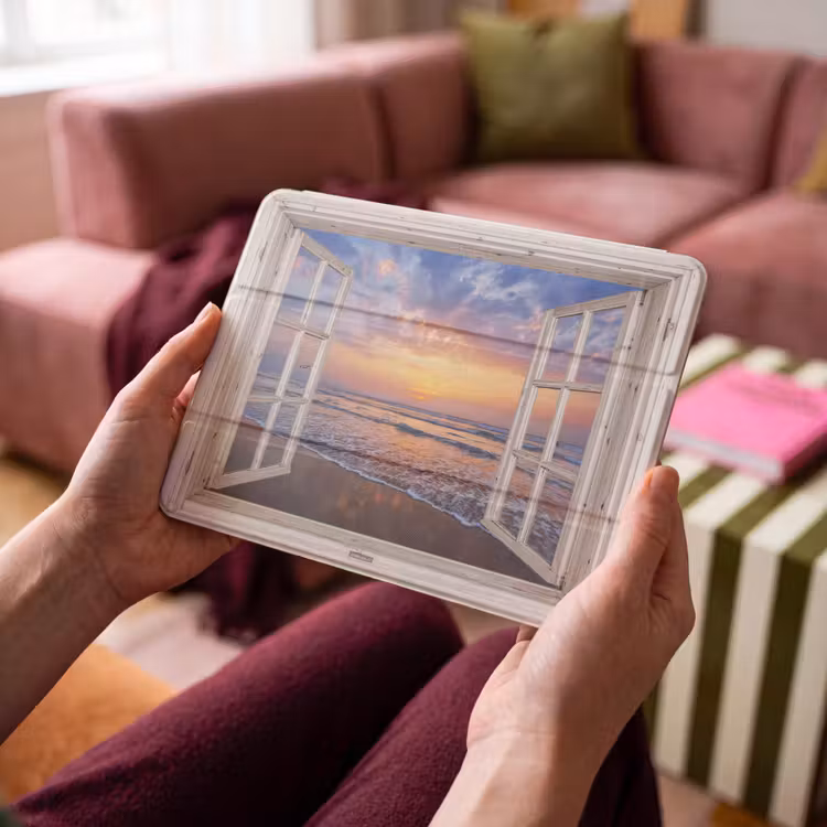 iPad hoes - Doorkijk - Zee - Strand - Zonsondergang - Blauw — 4