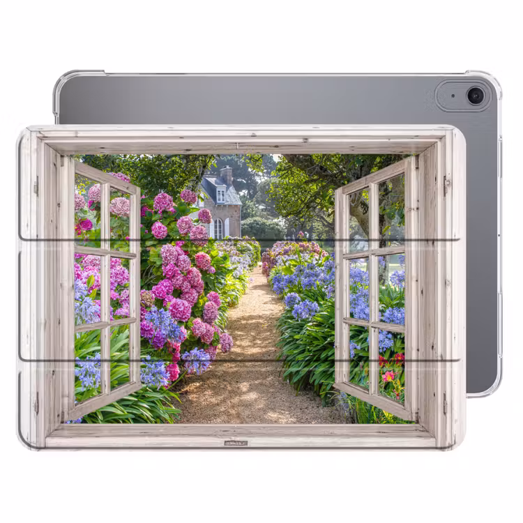 iPad hoes - Hortensia - Doorkijk - Bloemen - Zomer - Paars - Pad — 1