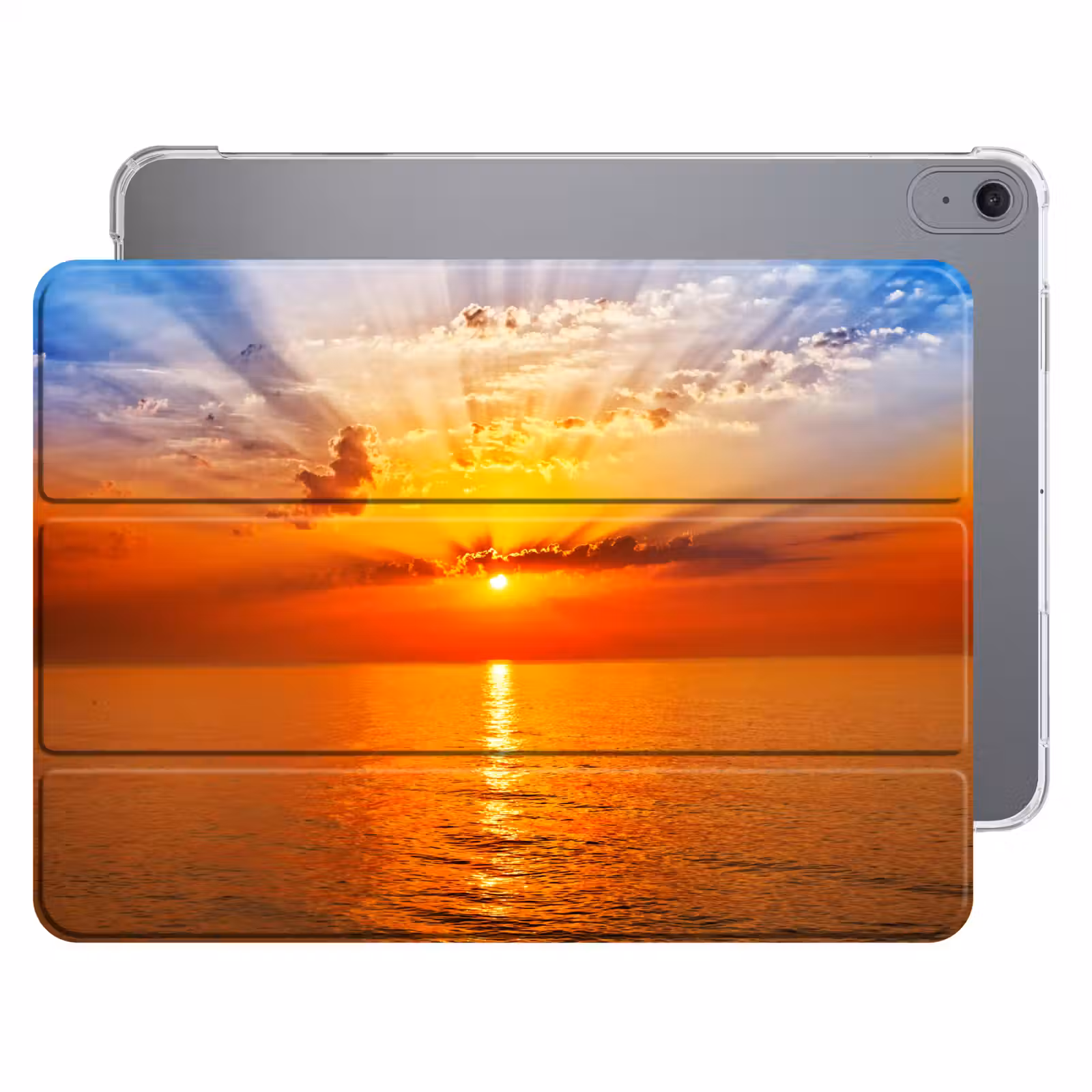 iPad hoes - Zonsondergang - Zee - Lucht - Oranje - Horizon - Water — 1