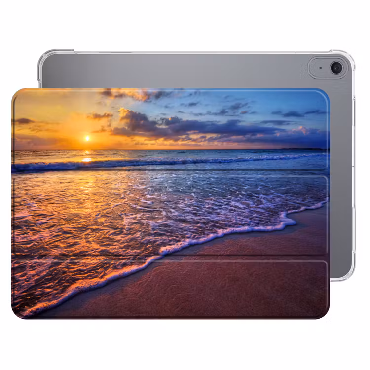 iPad hoes - Zee - Strand - Zonsondergang - Wolken - Horizon — 1