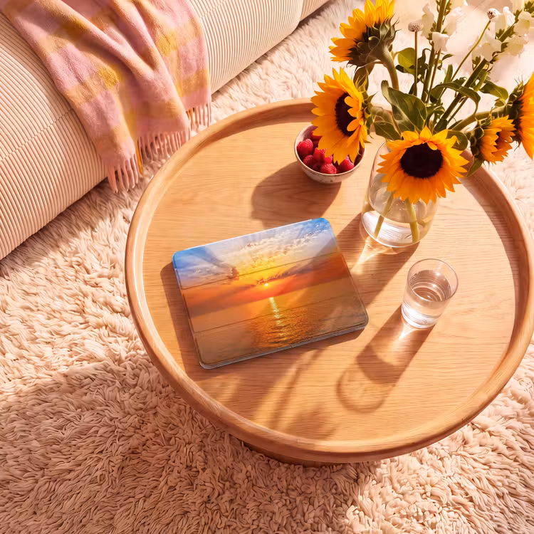 iPad hoes - Zonsondergang - Zee - Lucht - Oranje - Horizon - Water — 2