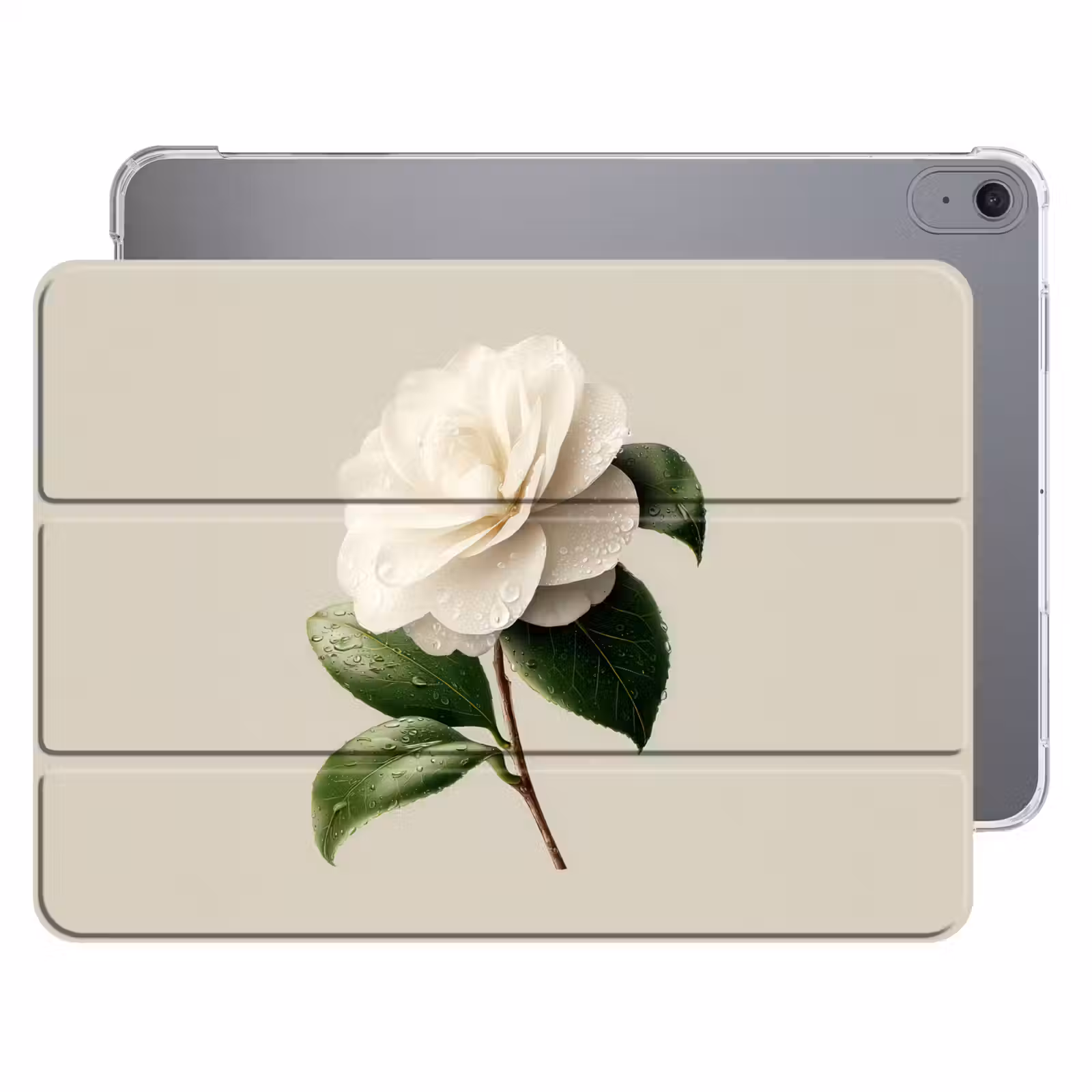 iPad hoes - Cameliabloem - Wit - Groen — 1