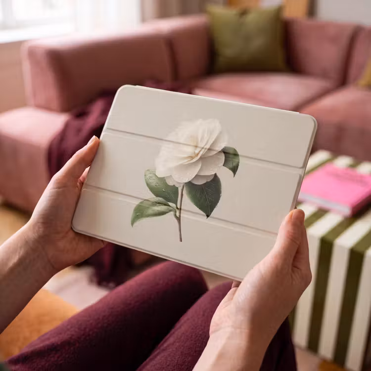 iPad hoes - Cameliabloem - Wit - Groen — 4