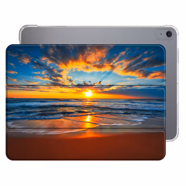 iPad hoes - Zee - Zonsondergang - Strand - Wolken - Oranje — 1