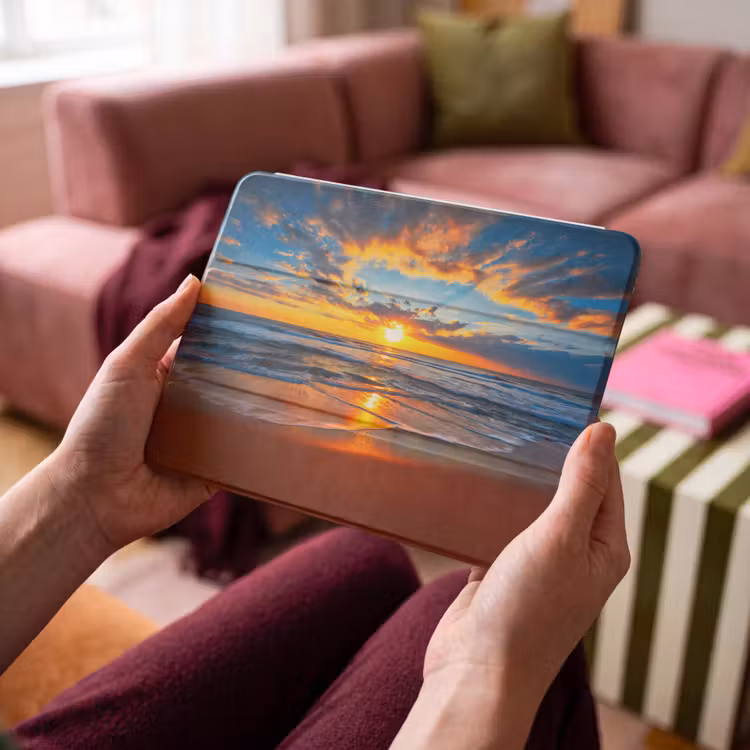 iPad hoes - Zee - Zonsondergang - Strand - Wolken - Oranje — 4