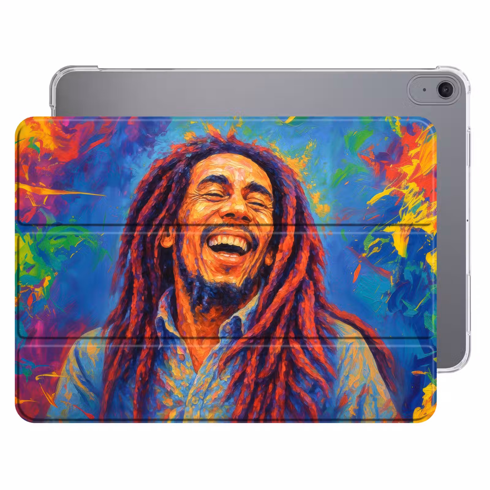 iPad hoes - Regenboogkleuren - Man - schilderij — 1