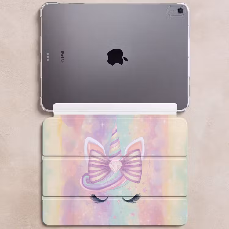 iPad hoes - Eenhoorn - Glitters - Regenboog - Pastel — 6