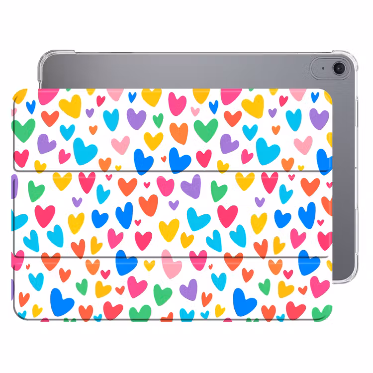 iPad hoes - Hartjes - Kleurrijk - Patroon - Levendig — 1