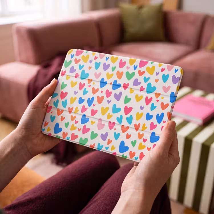 iPad hoes - Hartjes - Kleurrijk - Patroon - Levendig — 4