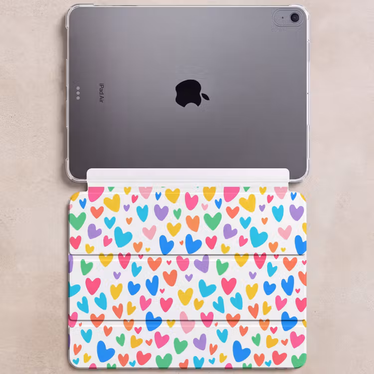 iPad hoes - Hartjes - Kleurrijk - Patroon - Levendig — 6