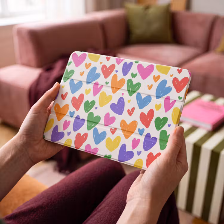 iPad hoes - Hartjes - Patroon - Kleurrijk — 4