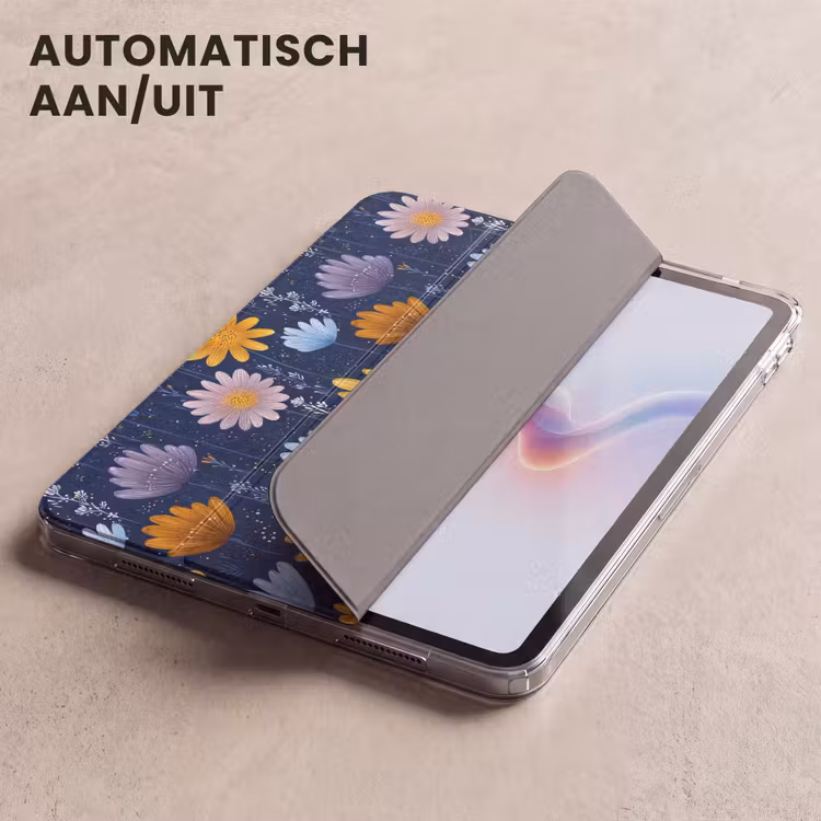 iPad hoes - Bloemen - Patroon - Blauw - Contrast — 5