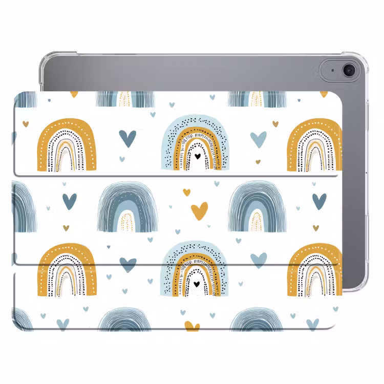 iPad hoes - Patroon - Regenboog - Hartjes — 1