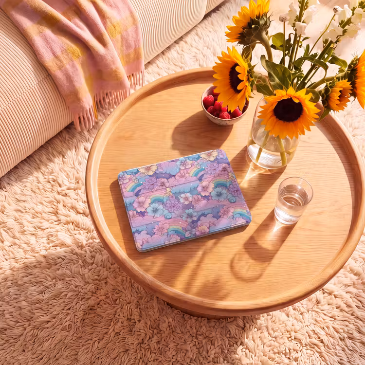iPad hoes - Regenbogen - Bloemen - Kleurrijk - Wolken — 2