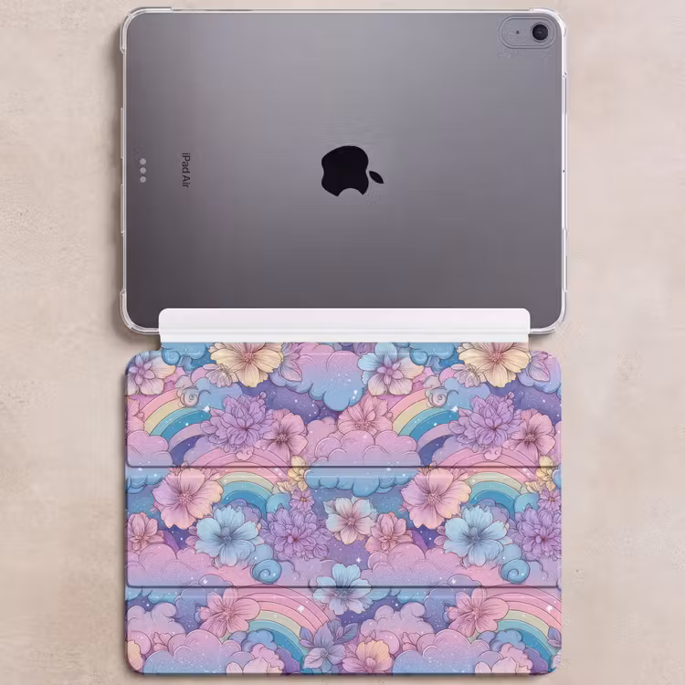 iPad hoes - Regenbogen - Bloemen - Kleurrijk - Wolken — 6