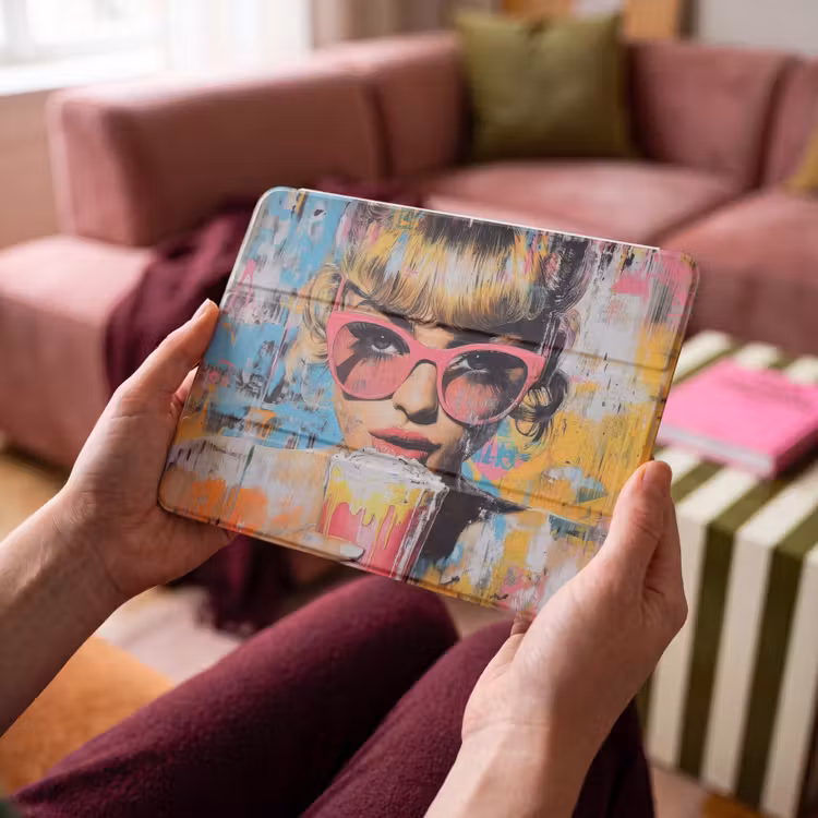 iPad hoes - Zonnebril - Vrouw - Kleurrijk - Verfspetters — 4