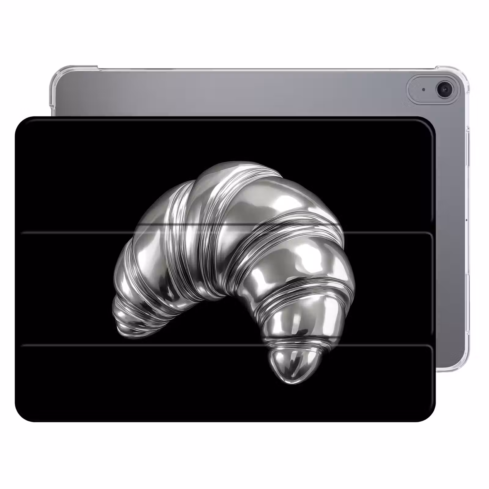 iPad hoes - Croissant - Metaal - Zilver — 1
