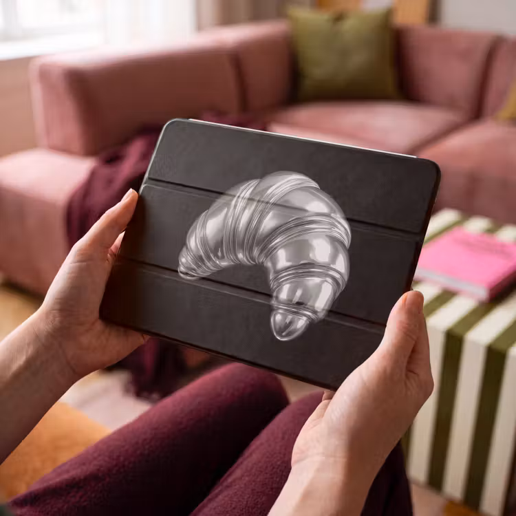 iPad hoes - Croissant - Metaal - Zilver — 4