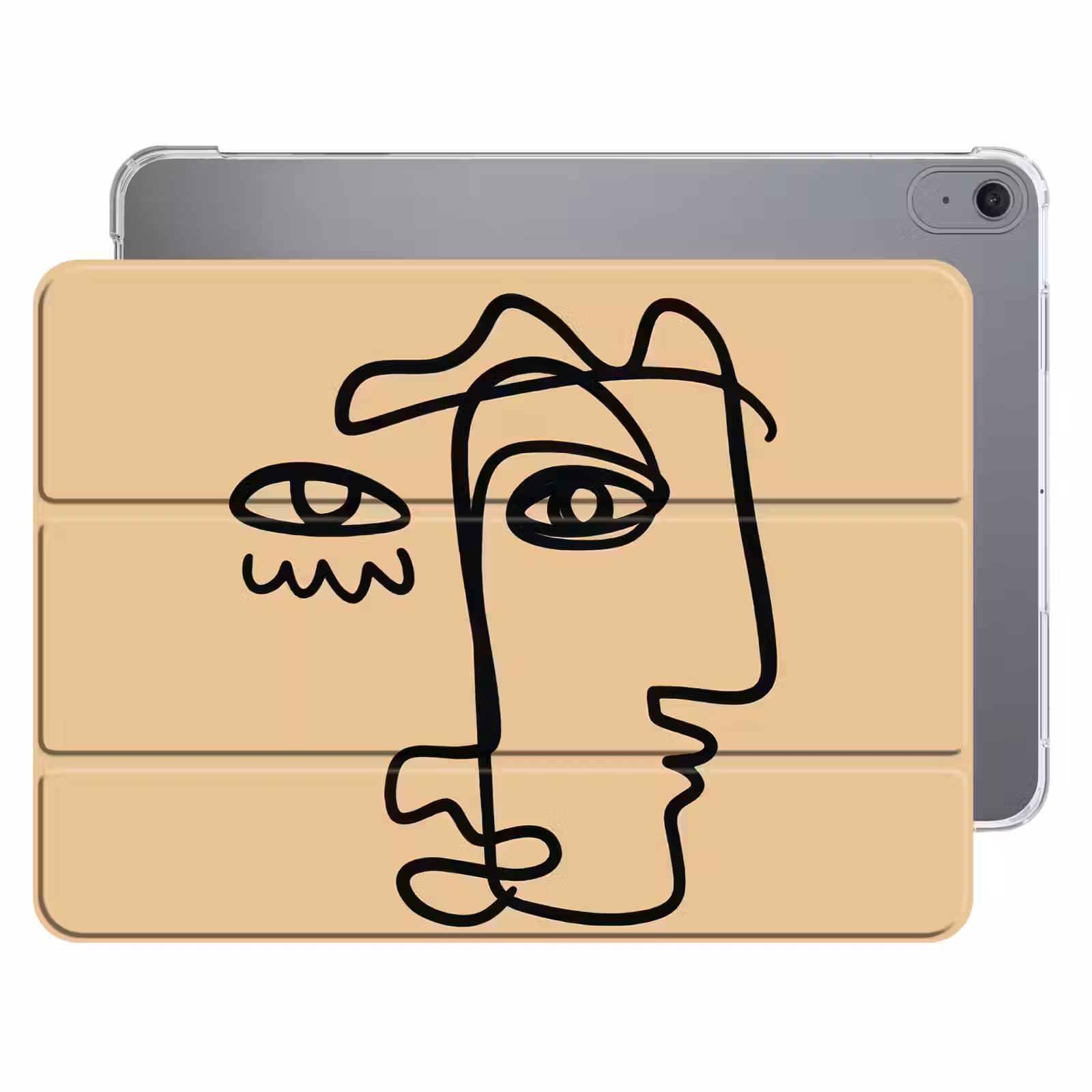 iPad hoes - Overlappende profielen - Lichtbruin - Zwart — 1
