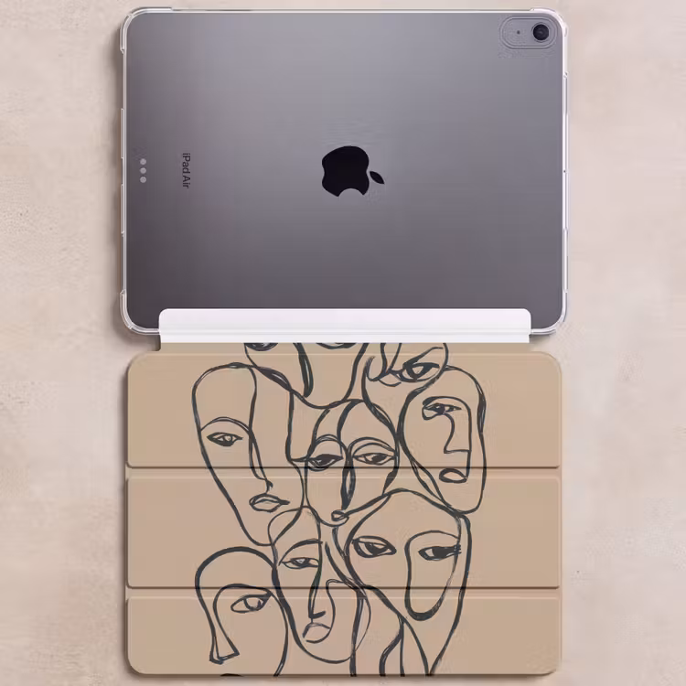 iPad hoes - Gezichtenzee - Lijntekening - Abstract — 6