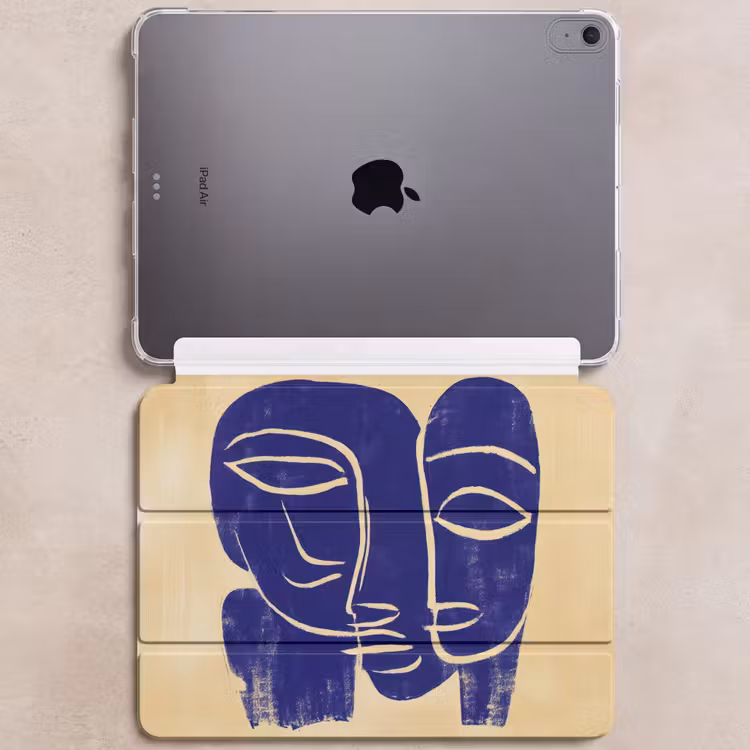 iPad hoes - Okergeel - Blauw - Eenvoudige lijnen — 6