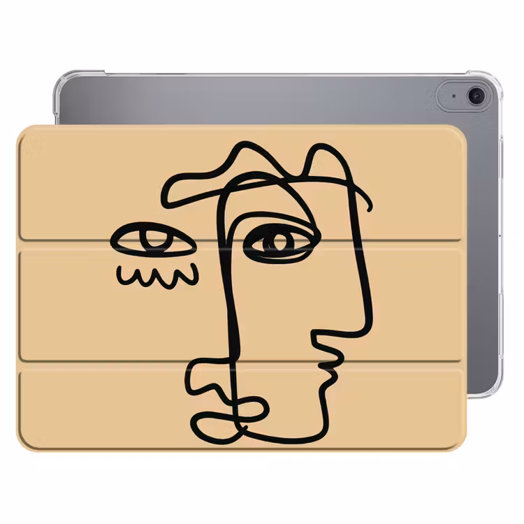 iPad hoes - Overlappende profielen - Lichtbruin - Zwart — 1