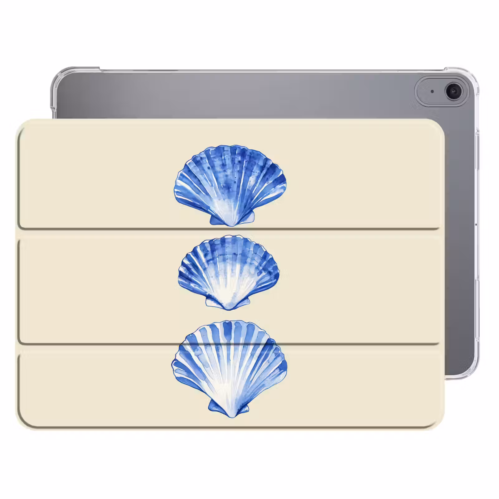 iPad hoes - Schelpen - Blauw - Beige — 1