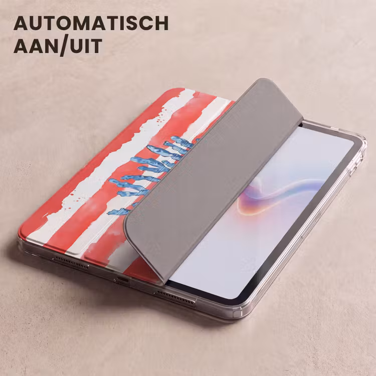 iPad hoes - Koraal - Verfstructuur - Rood - Blauw — 5