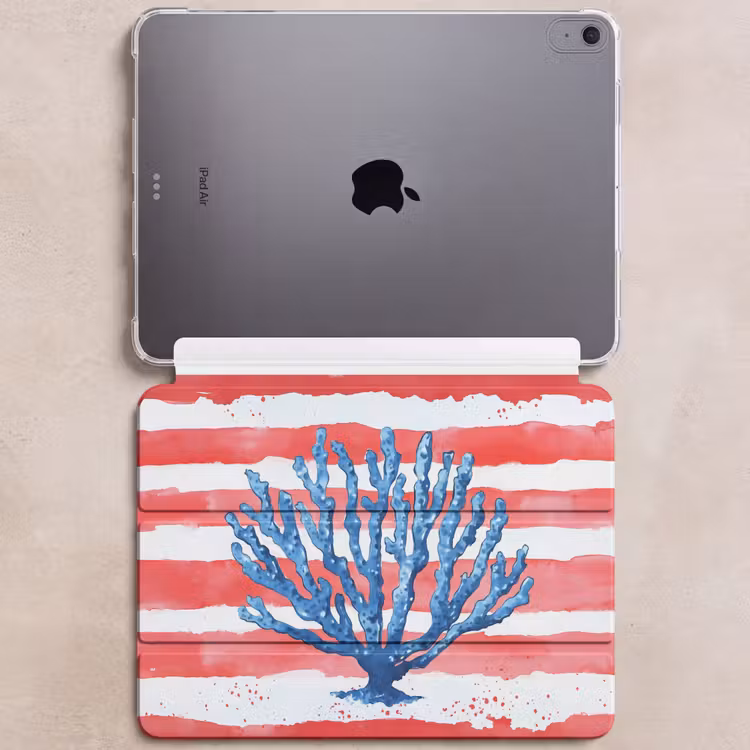 iPad hoes - Koraal - Verfstructuur - Rood - Blauw — 6