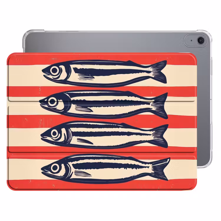 iPad hoes - Sardines - Rood en beige strepen — 1